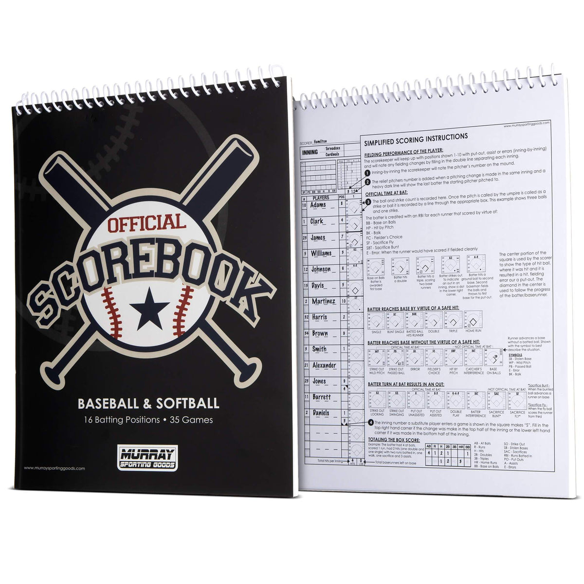 Murray Sporting Goods Baseball Scorebook