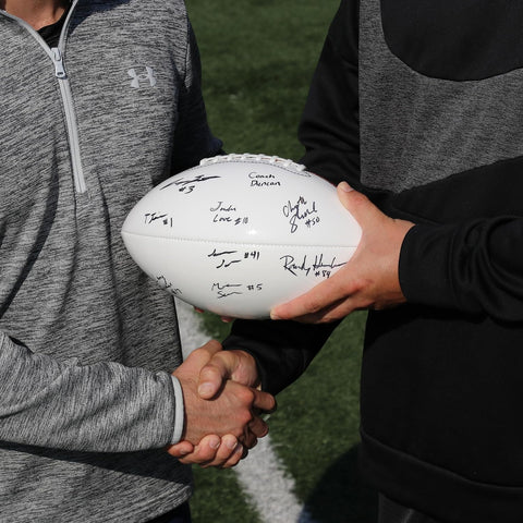12-Inch Official Size Autograph Football - 2 White Panels For Signing, Team Gifts, Graduation Souvenirs