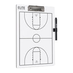 Elite Basketball White Dry Erase Coaches Clipboard | Double-Side Basketball Coaching Whiteboard with Marker