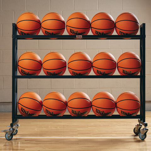 Basketbal opbergrek - 3/4/5 Tier stevige sportuitrusting display plank Basketbal opbergrek - 3/4/5 Tier stevige sportuitrusting display plank