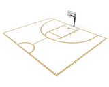 Murray Sporting Goods Half Court Basketball Court Marking Kit for Driveway, Asphalt or Concrete| Court Marking Stencil Kit for Backyard Basketball Court