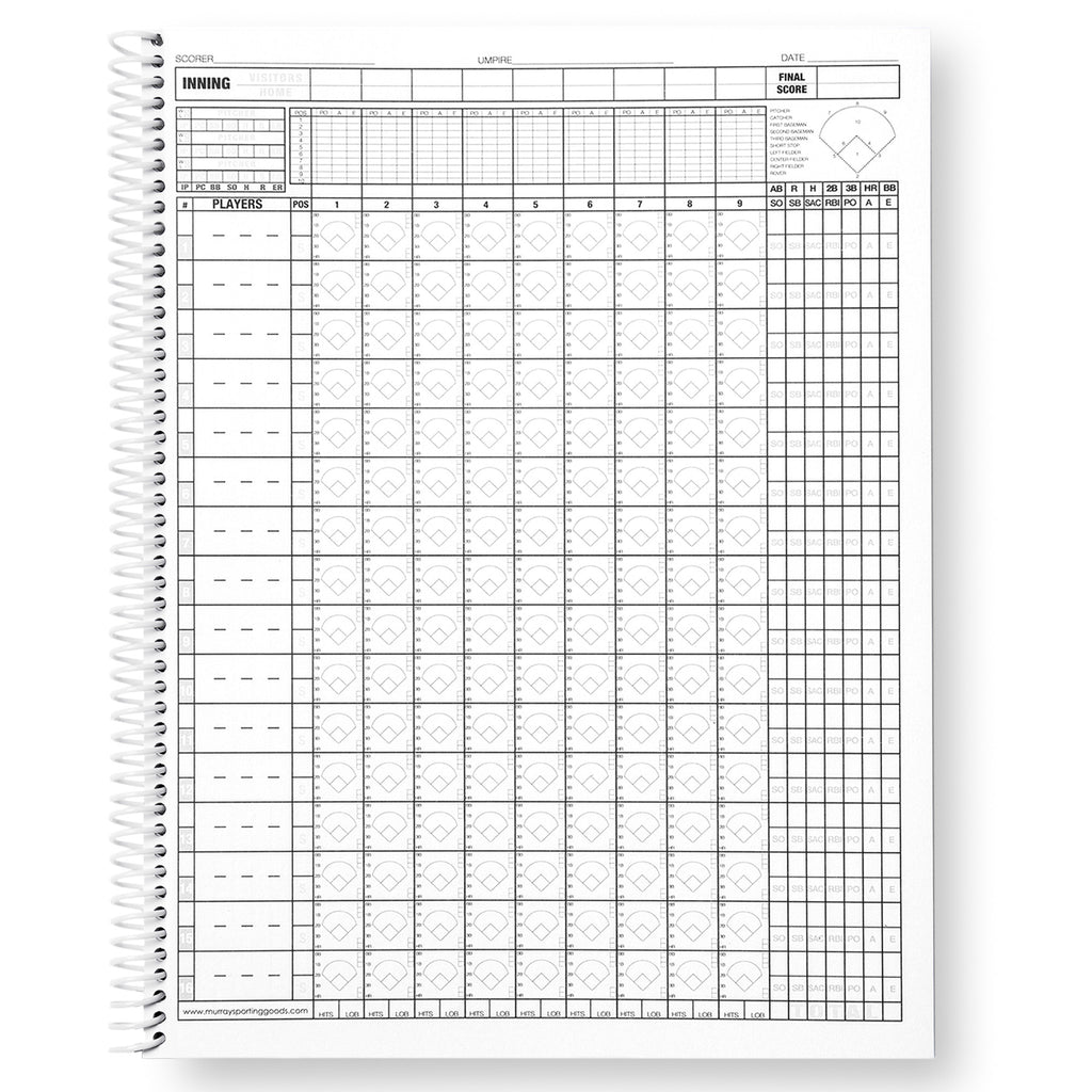 Murray Sporting Goods Large Print Baseball/Softball Scorebook - 35 Gam murray-sporting-goods-large-print-baseball-softball-scorebook-35-gam