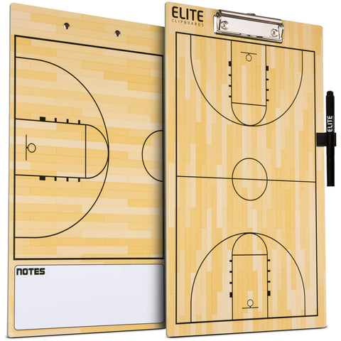 Elite Coaches Clipboard Basketball Dry Erase - Side by Side with Marker