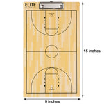 Elite Coaches Clipboard Basketball Dry Erase - Front with Dimensions