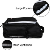 Stripe Golf Shoe Carrier Bag - Includes Side Storage Pockets and Side Mesh Ventilation